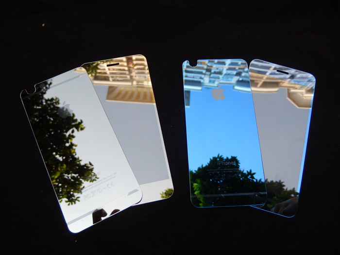 iphone6彩色镜子钢化玻璃膜 苹果6plus全屏覆盖前后镜面保护贴膜