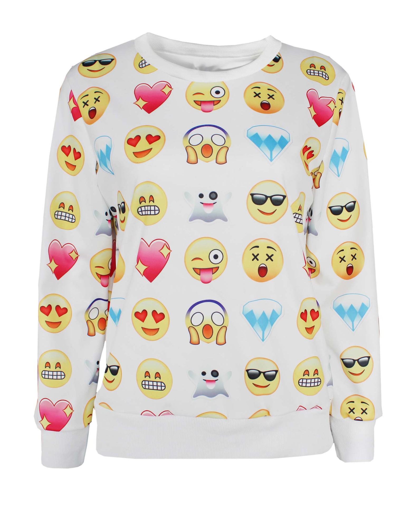 欧美爆款速卖通/ebay热卖 时尚qq表情 emoji 长袖卫衣 3d立体印花