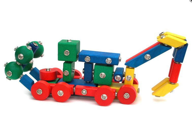 幼儿园磁接玩具 24粒启蒙扣接积木 磁力组合千变万化