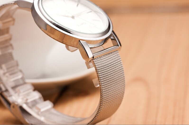 速卖通新款网带手表时尚网格刻度女士手表条订石英手表