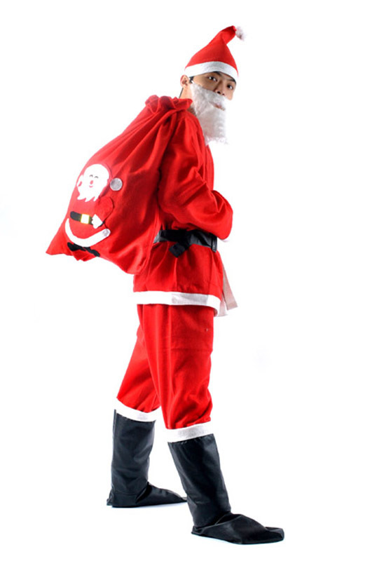 厂家直销 圣诞老人服装 圣诞cos 圣诞背包 圣诞老人装扮 男圣诞服