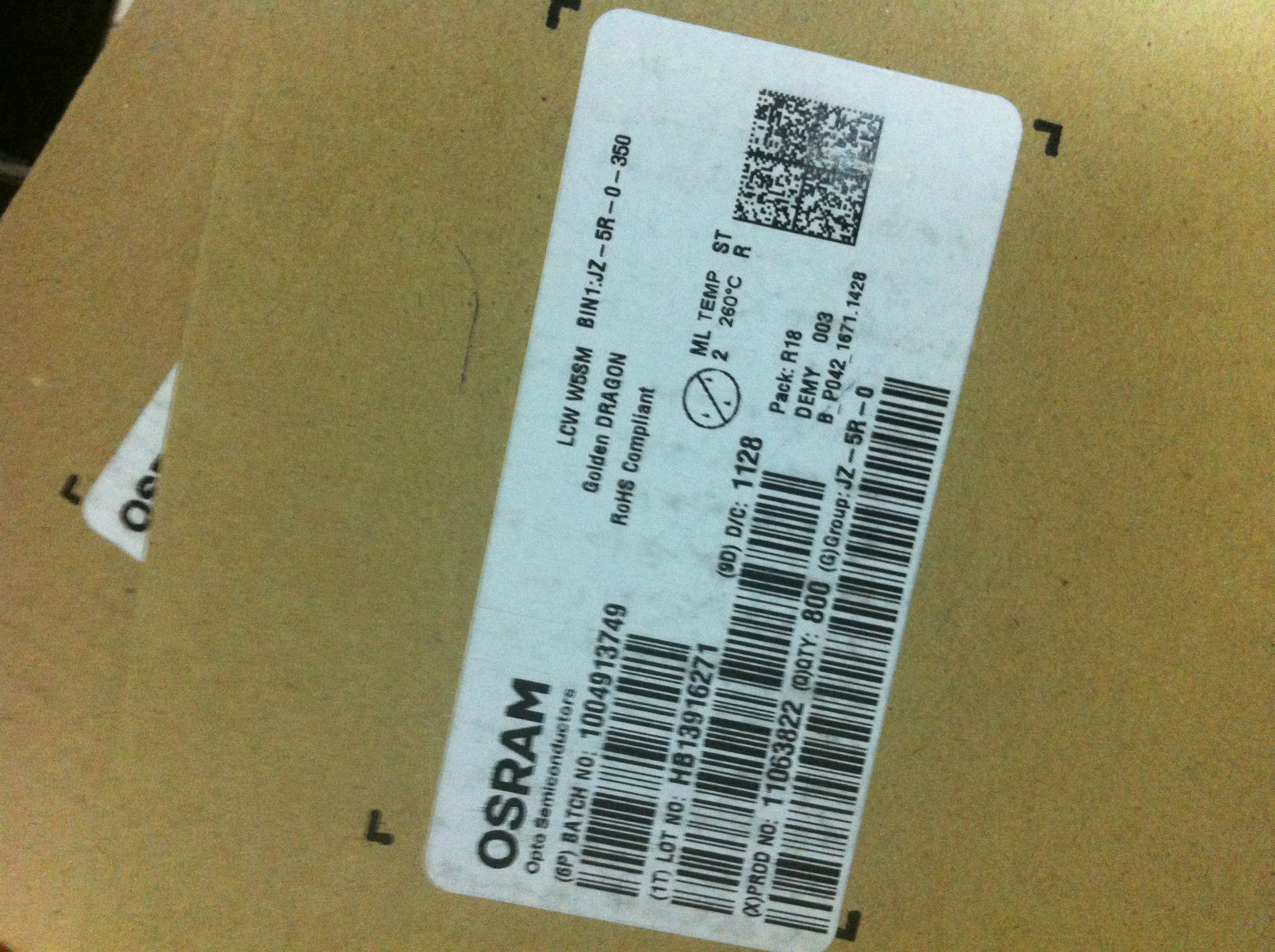 原装正品osram优势供应lcww5sm暖白灯大功率暖白1-3w 欧司朗灯珠