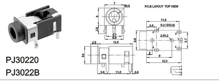 长期批发pj30220耳机插孔 音频视频耳机插座 电脑耳机插座pj-322