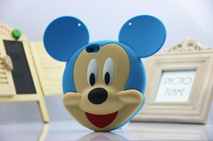 迪斯尼米奇米妮耳朵iphone5/5s手机壳立体卡通头硅胶带挂绳保护套