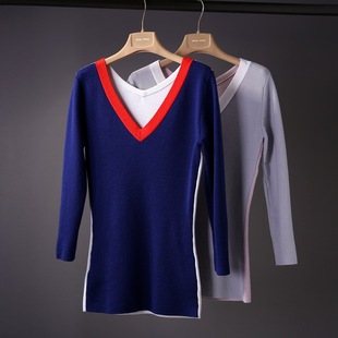2014欧美大牌女装秋装新款 d家七分袖 套头羊毛衫 针织衫 140203