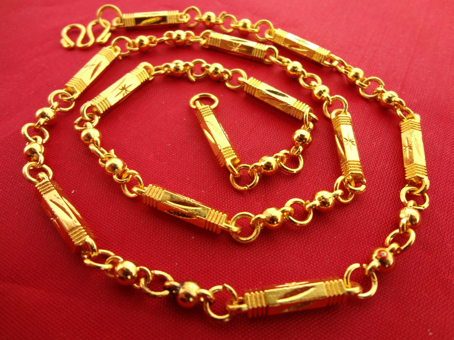 仿黄金项链 六角米字链 男士小号项链 多款混批 金凯利项链批发