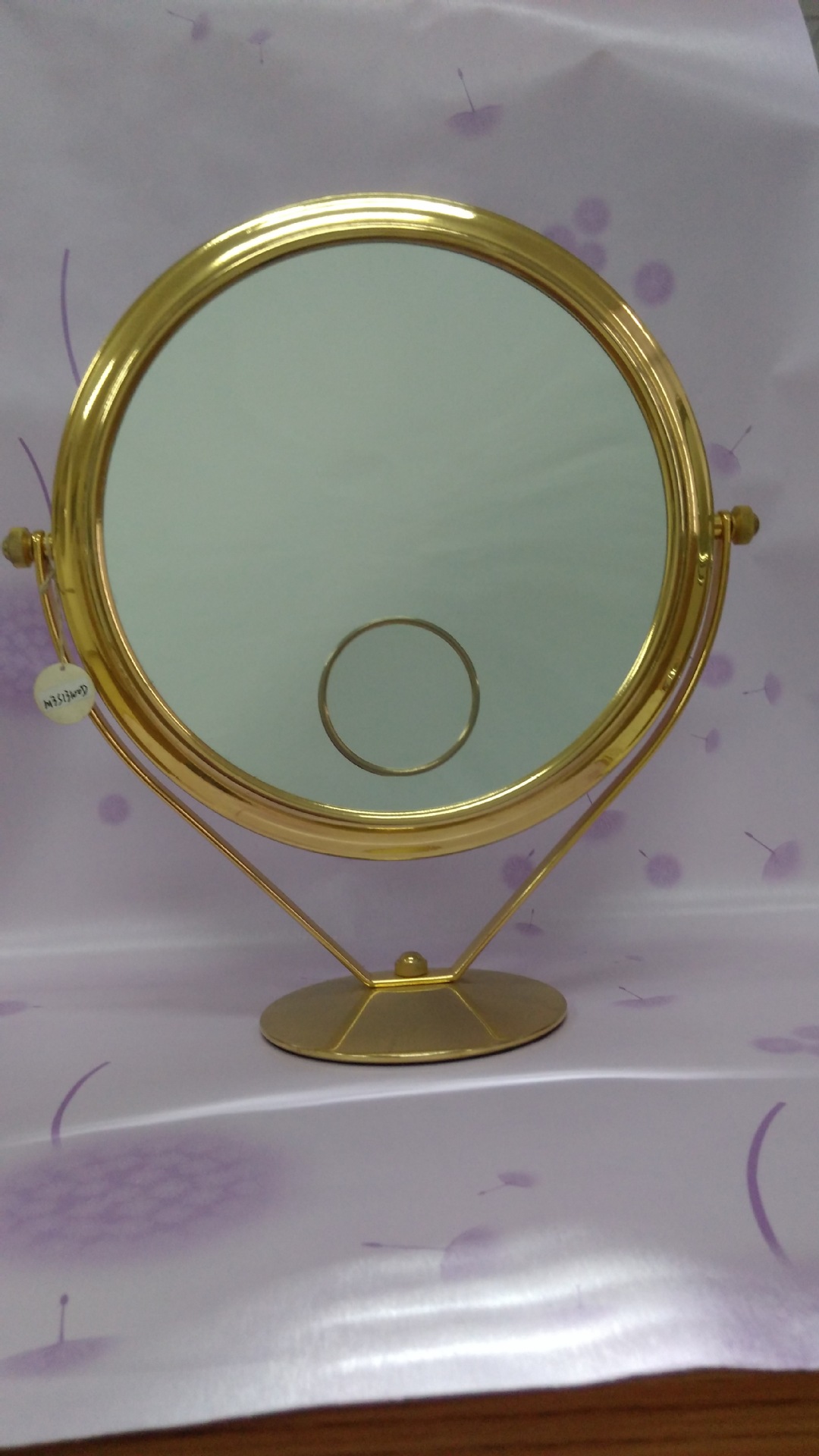 金属高档化妆镜镀金色台式化妆镜放大美容镜