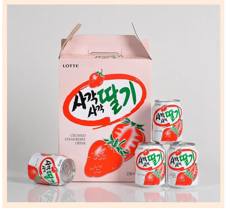 韩果进口lotte乐天草莓汁饮.