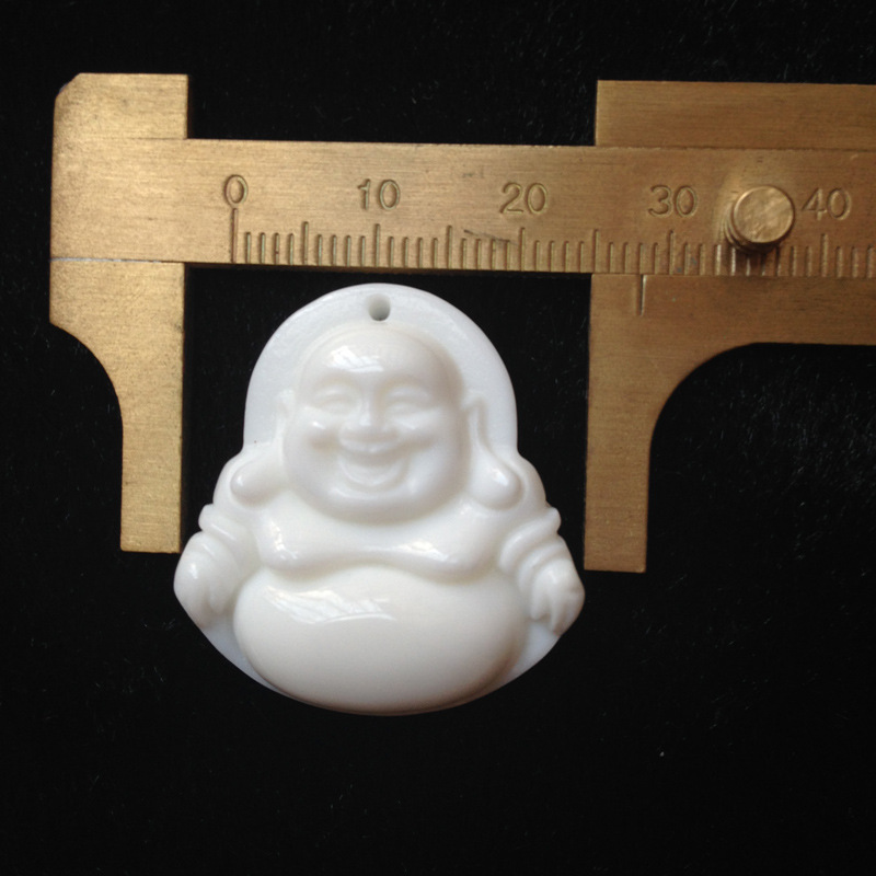 三尚 海南琼海批发拿样 diy饰品配饰纯天然奶白弥乐佛 砗磲吊坠