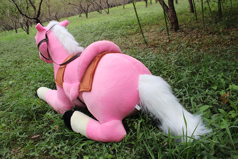 批发特促毛绒玩具具小朋友以可骑的大马棕卡其毛绒玩偶公仔礼物