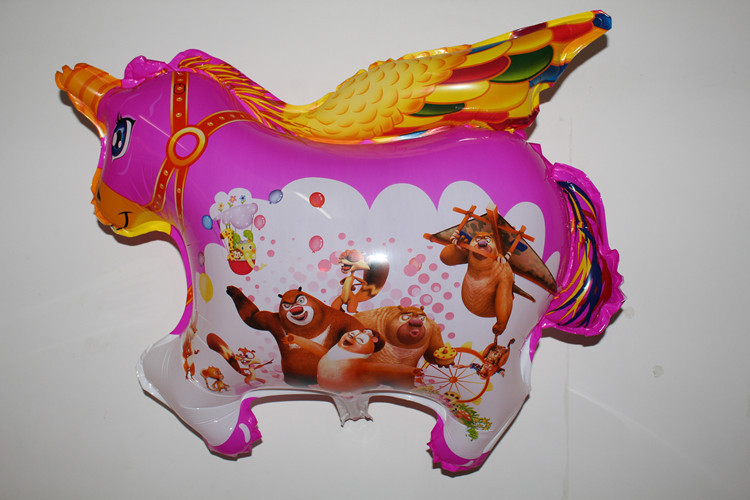 新款上市超大号铝膜天马气球商场活动庆典布置飞马氢气球批发
