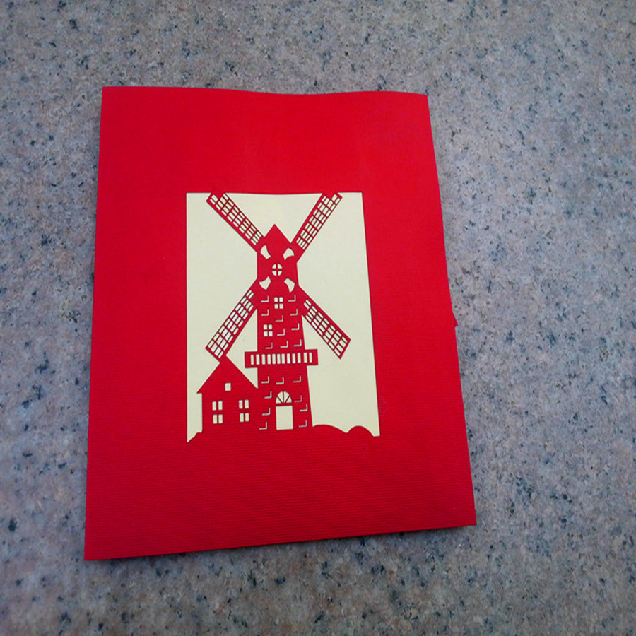 地摊热卖 明信片贺卡 手工立体纸雕贺卡 商务祝福节日贺卡