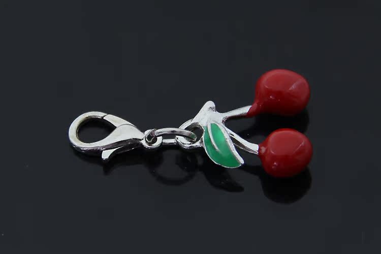 韩版可爱滴油水果樱桃 发饰配件 手链项链配件 diy饰品配件