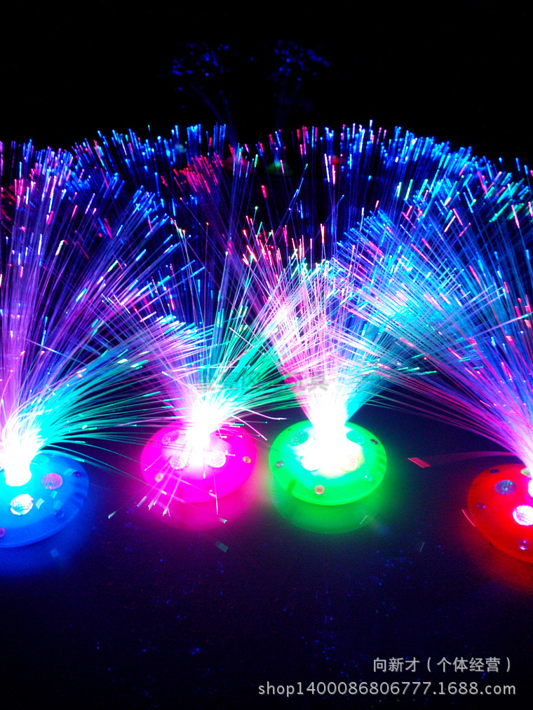 满天星光纤花批发 七彩发光宝石满天星闪光花 地摊热销节庆礼品