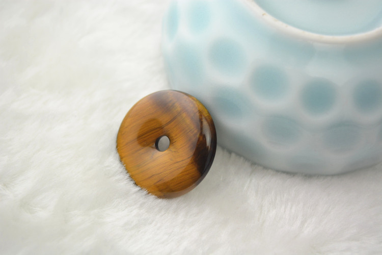 纯天然猫眼石吊坠 虎眼石平安扣挂件 木变石项坠挂坠平安扣批发