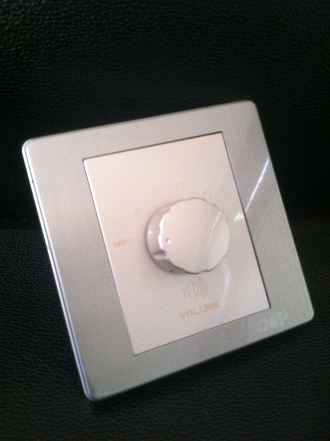 欧普正品86酒店智能开关面板雅白无级式调音音响音量香槟金开关