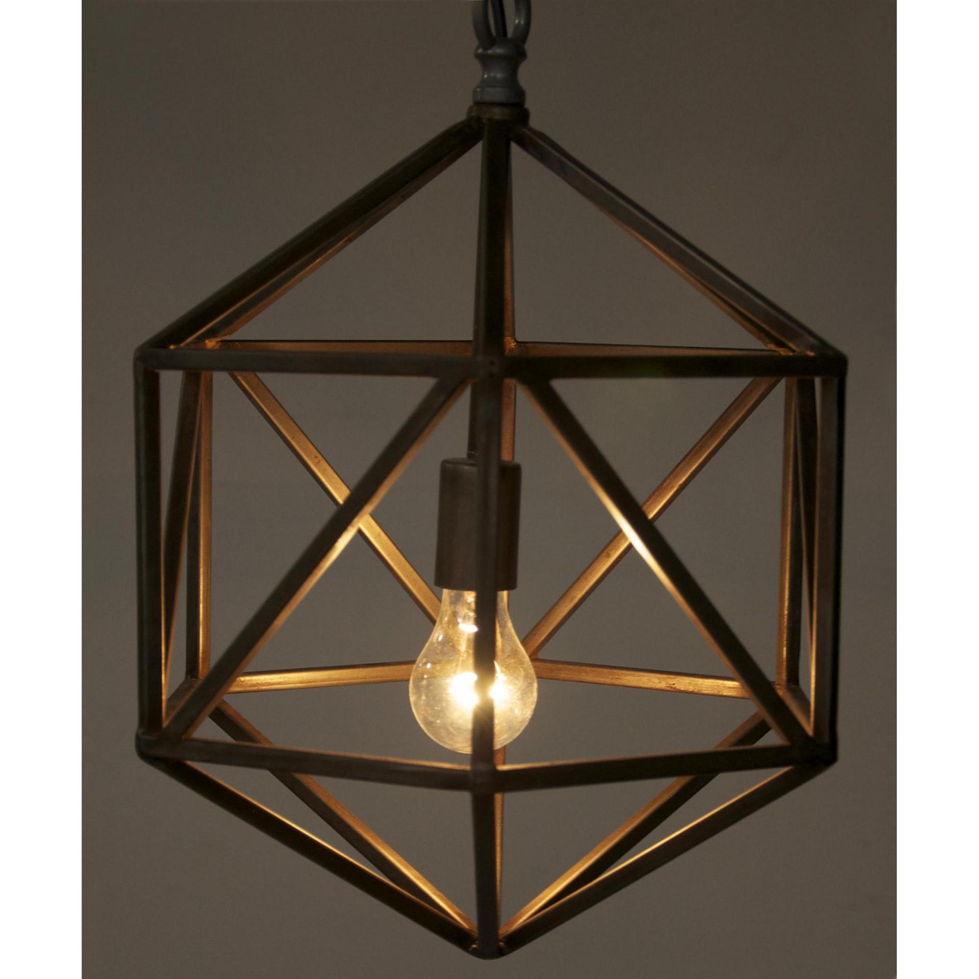 loft风格 个性简约复古吊灯 咖啡厅铁艺灯饰 菱形球吊灯 美式北欧