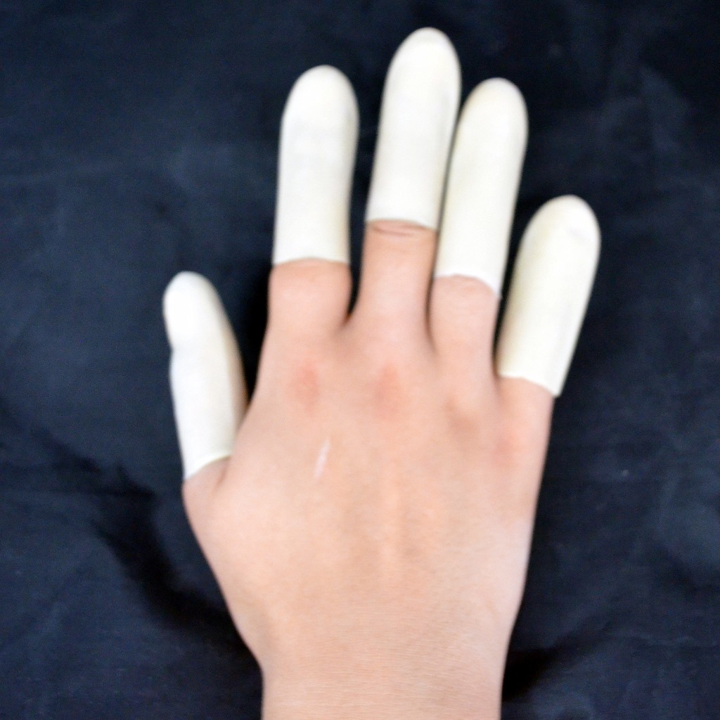 新工业防静电指套乳胶手指套橡胶手指套防滑手指套(100个装)