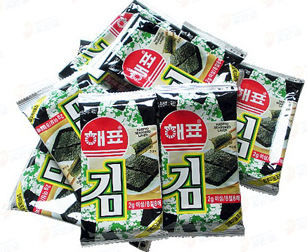 韩国原装进口 海牌海苔 海牌海飘烤海苔 紫菜片海苔卷20g*40