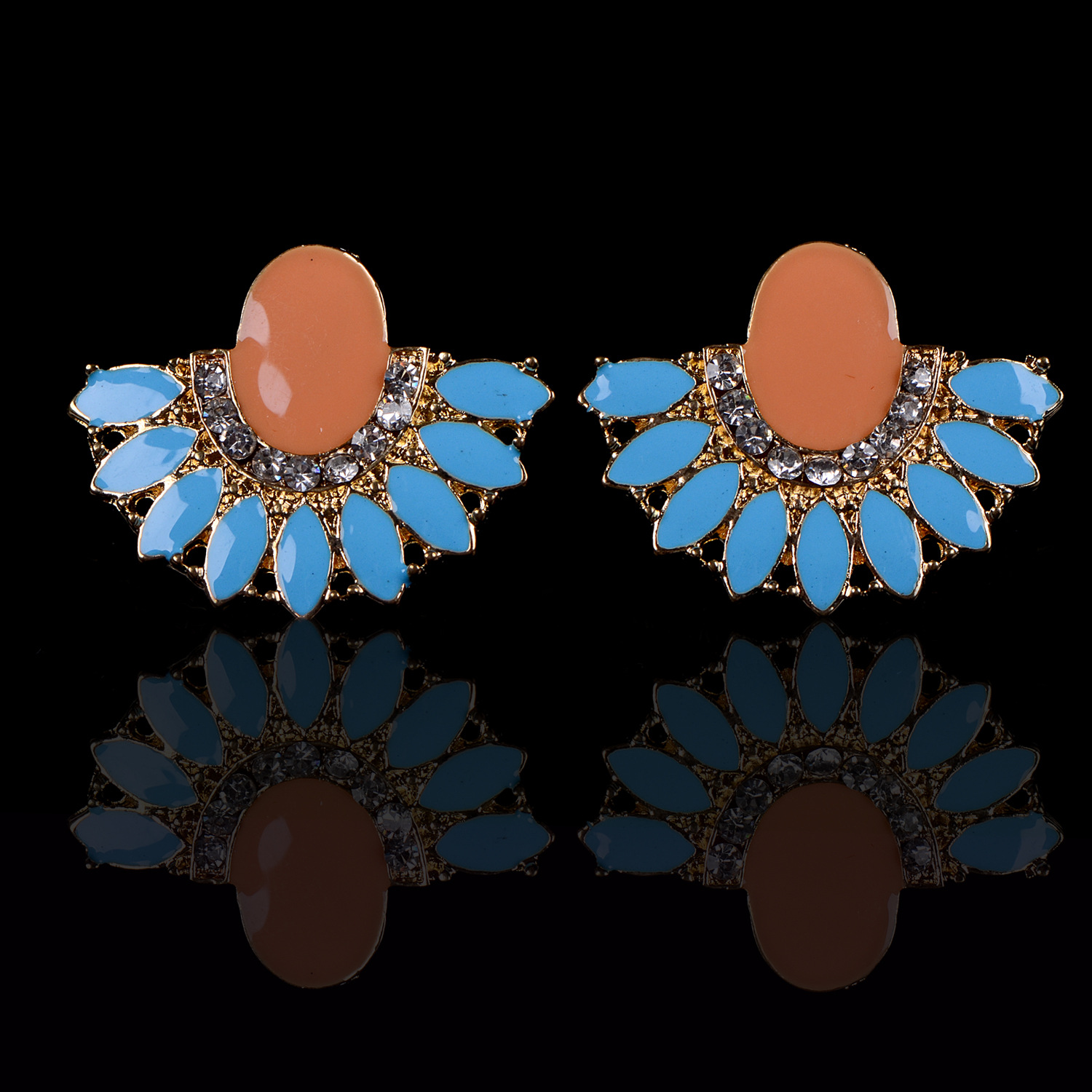 欧美流行时尚饰品 锌合金耳环耳钉 电镀,镶钻,厂家直销