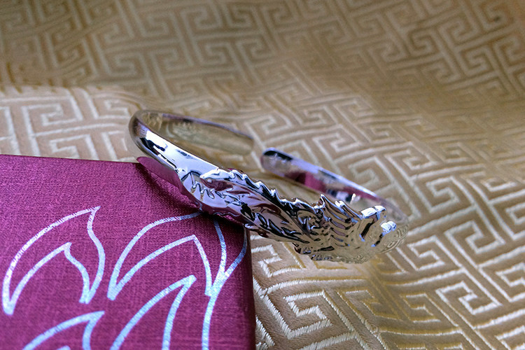 戴尚缘银饰 布伦电镀时尚凤凰手镯 千足银镯子纯银饰品 送女友