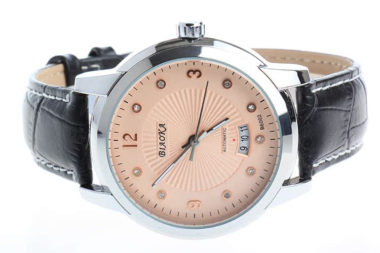 标卡品牌 男表 油压立体钻面钢带防水日历 自动机械表 男士手表