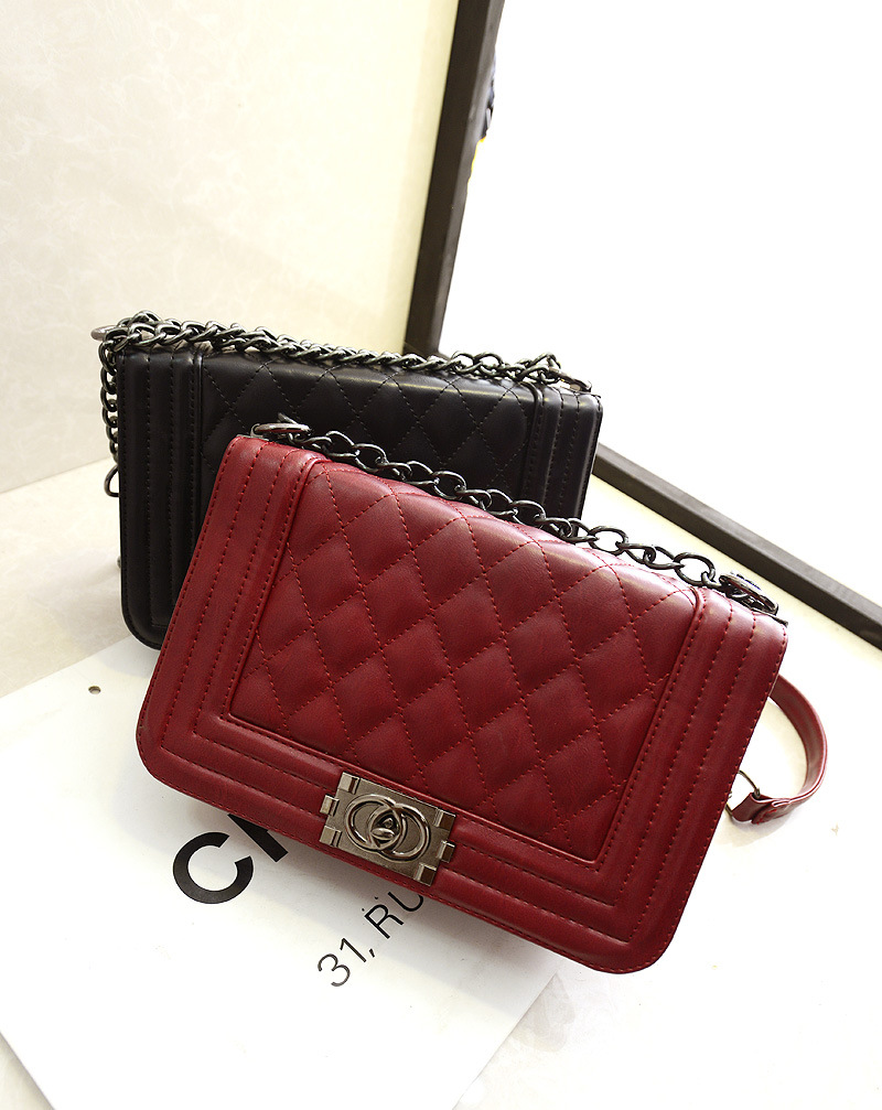 2014欧美潮新款辣妈正传孙俪同款小香风菱格链条女包包单肩斜跨包