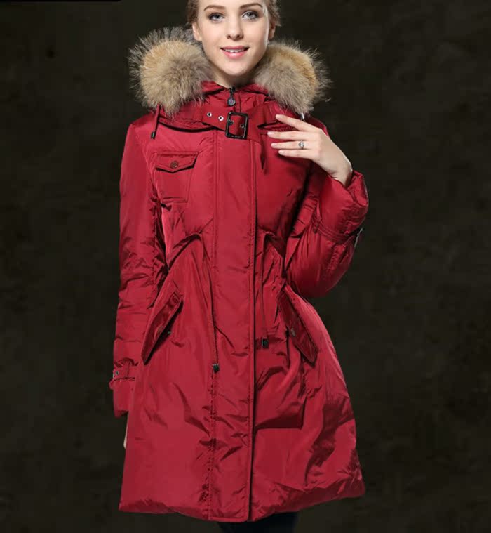 14欧洲站羽皇羽绒服女中长款 貉子大毛领 可拆卸帽加厚款可代发货