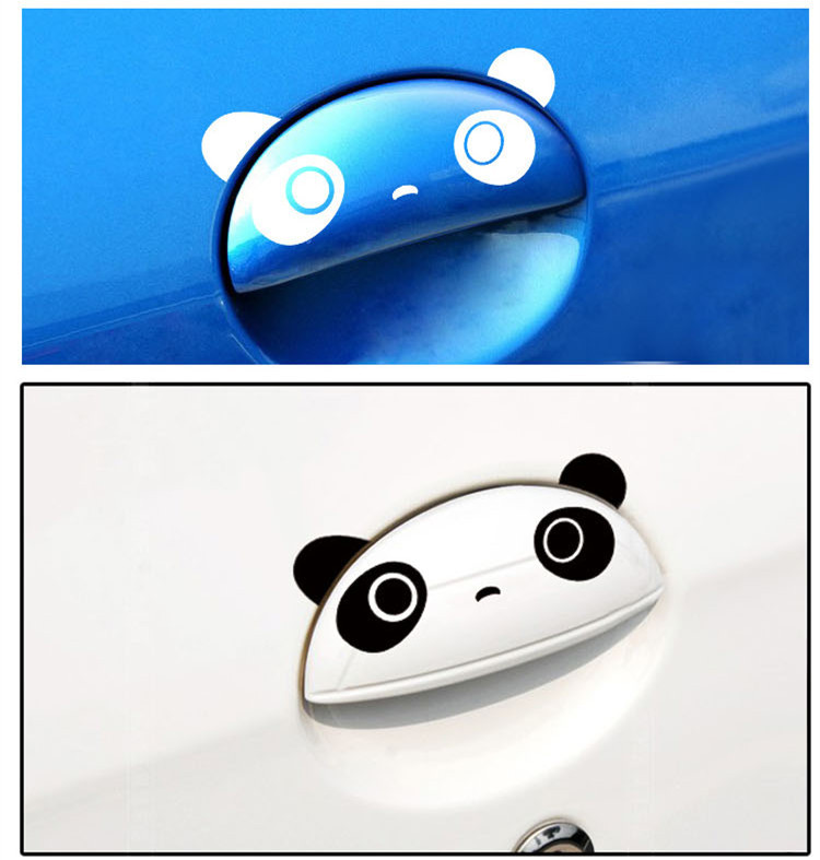 热销 吉利熊猫门把手贴纸 汽车卡通贴纸 个性雕刻车贴 批发