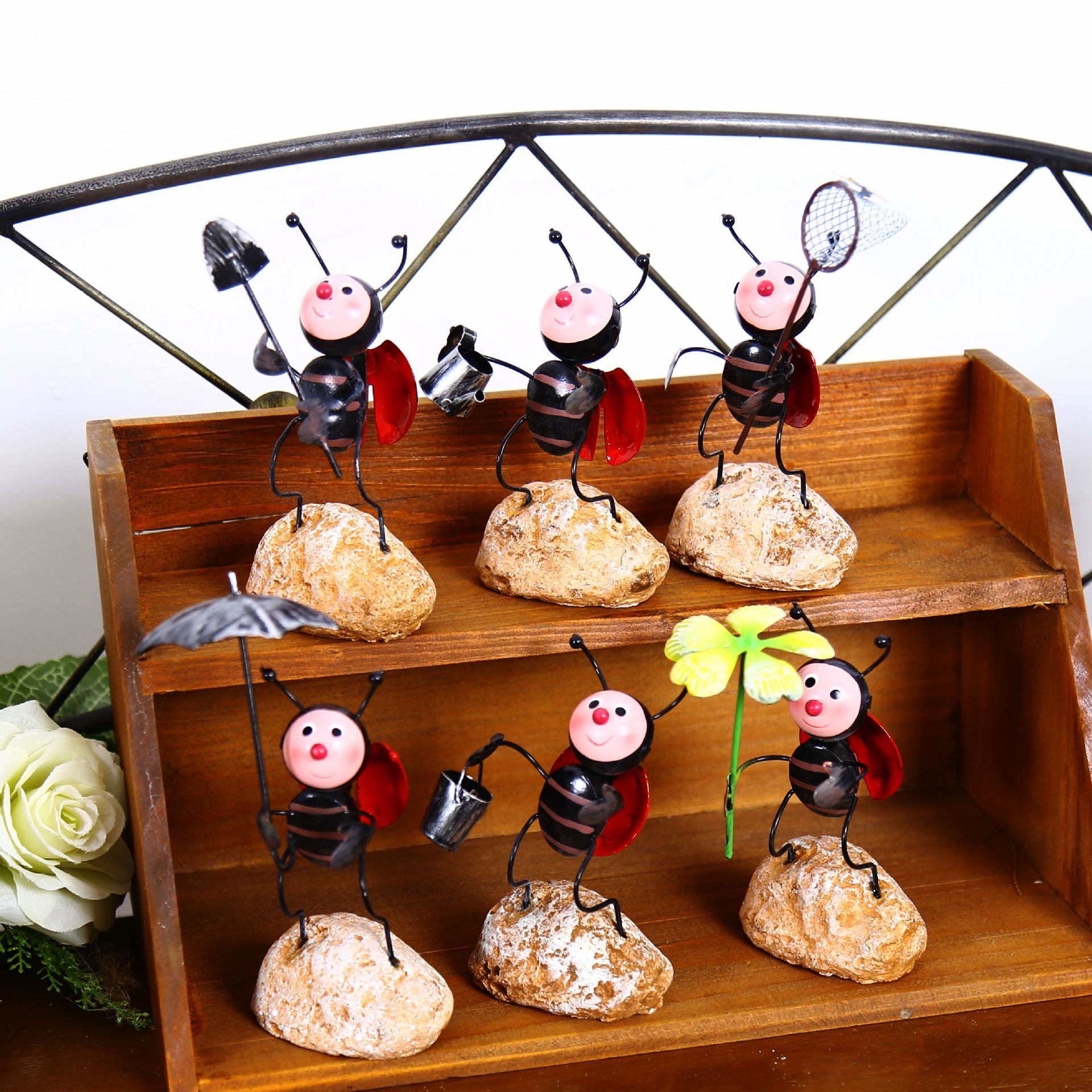 家庭装饰品_创意铁艺蚂蚁家庭装饰品家具家居小摆设可爱zakka杂货家装