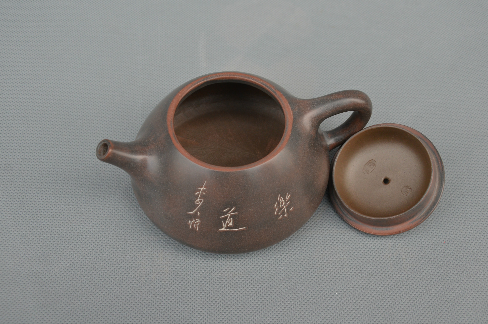 坭興陶紫砂陶名家收藏精品茶壺茶具 李人帡---石瓢壺