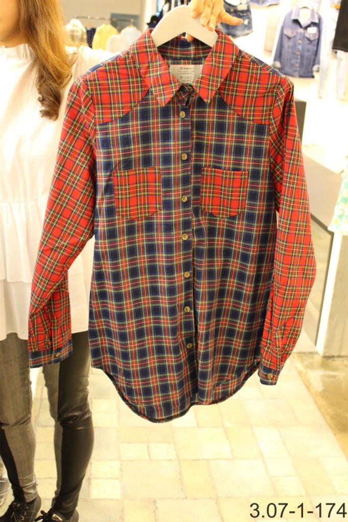 韩国代购 东大门 进口女装批发 春款格子拼接boyfirend风 衬衫