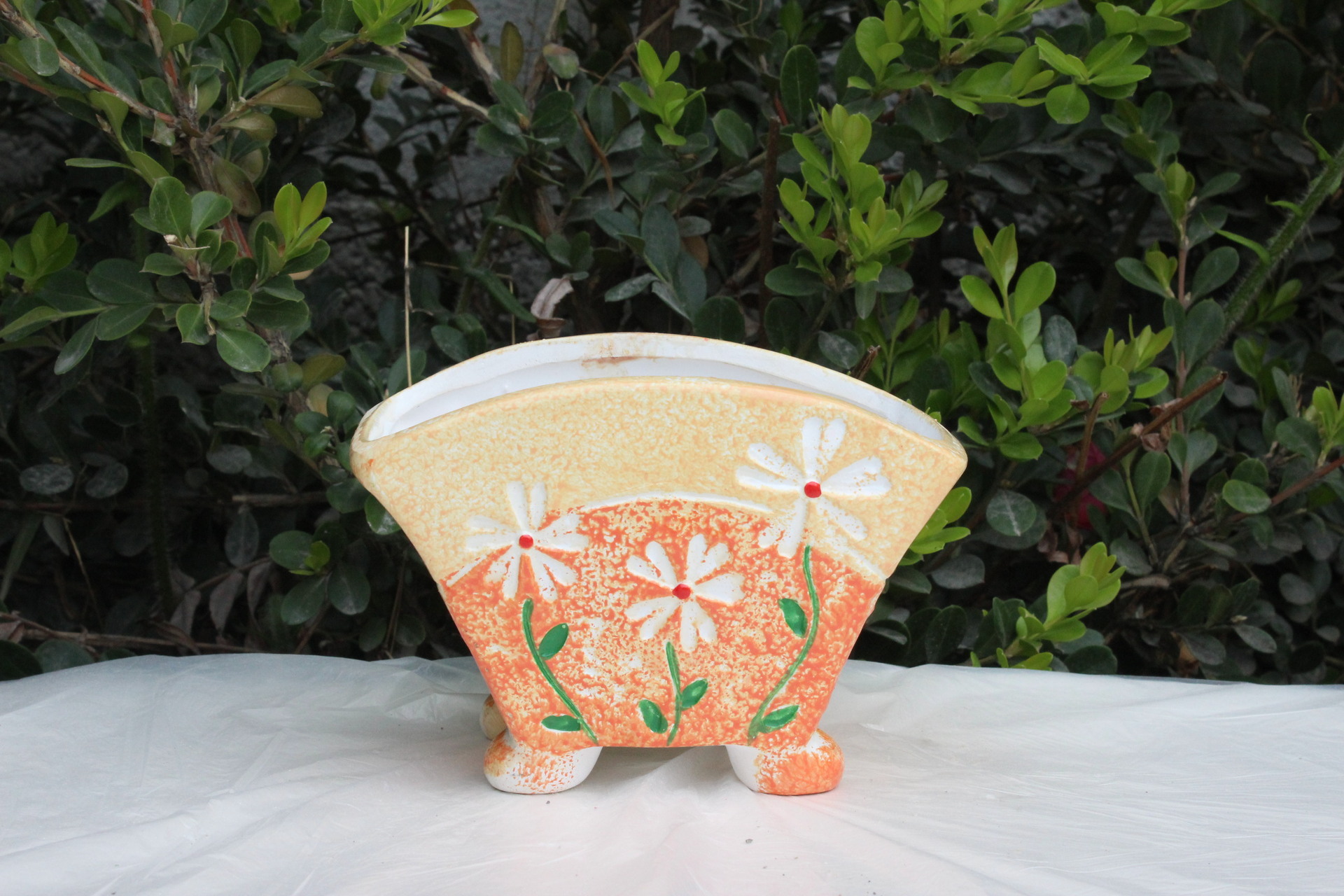 多肉花盆扇形花盆wq059陶瓷小花盆盆栽环保花盆韩式盆栽