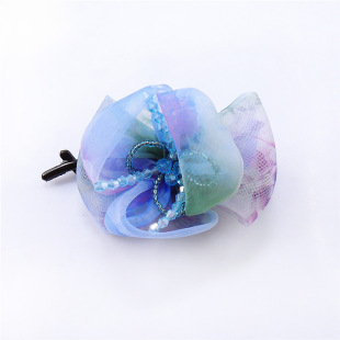 aba0060 韩版高档雪纺布艺蕾丝头花 精致手工镶钻发饰 新款批发