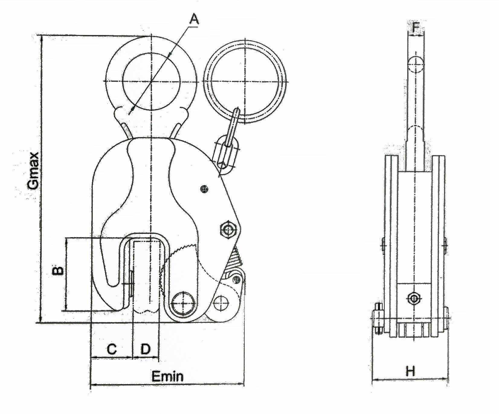 lc01-1 垂吊夹钳/竖吊钢板起重钳 vertical plate clamp