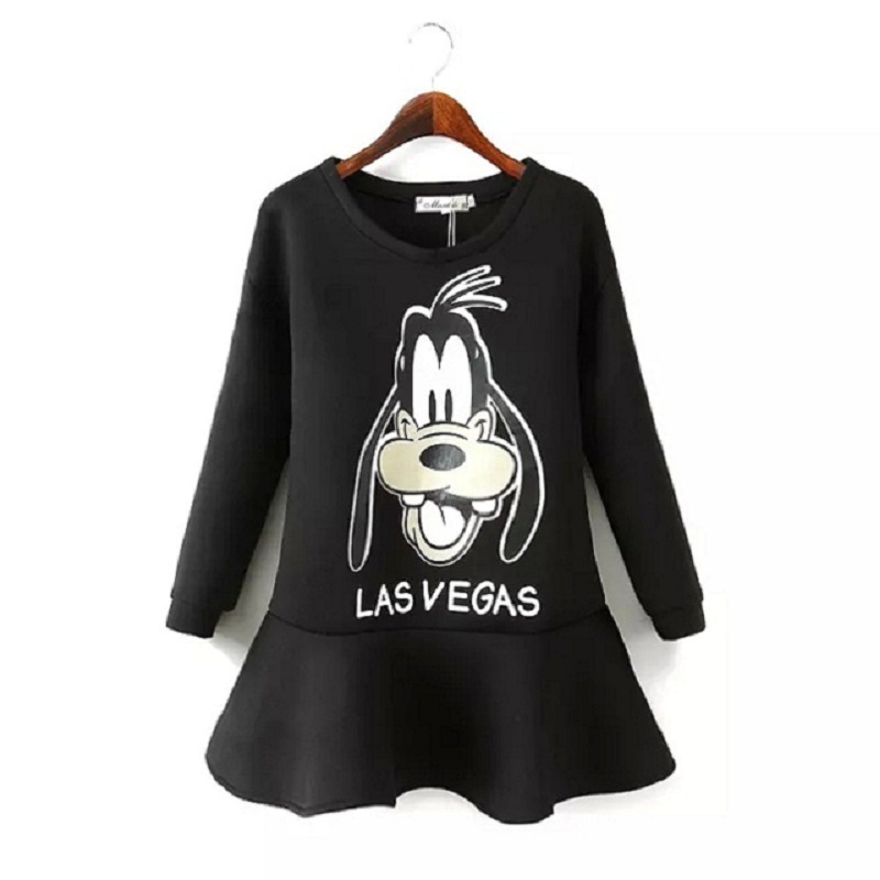 2014秋冬新款高飞狗经典款太空棉短款长袖连衣裙女装短裙批发价