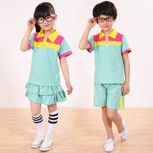 新款夏季幼儿园园服学生装短袖两件童套装男女款校服xf6908