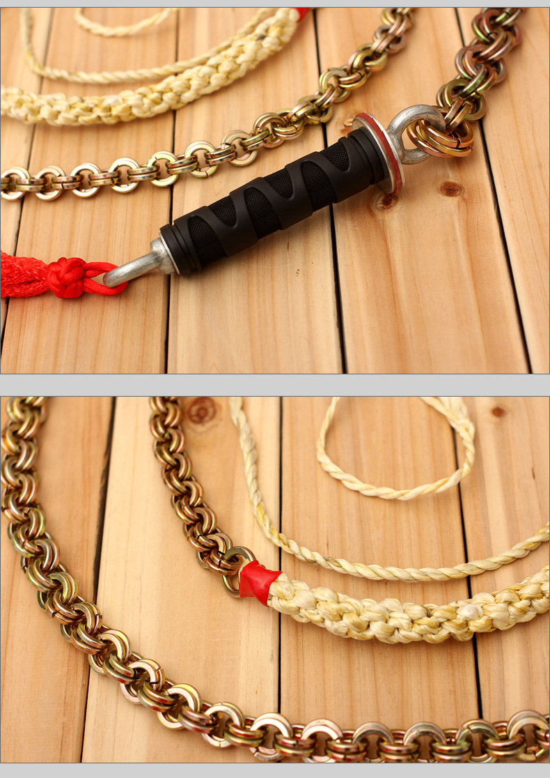 双环碳钢麒麟鞭 响鞭健身鞭 葫芦鞭 链子鞭 甩鞭