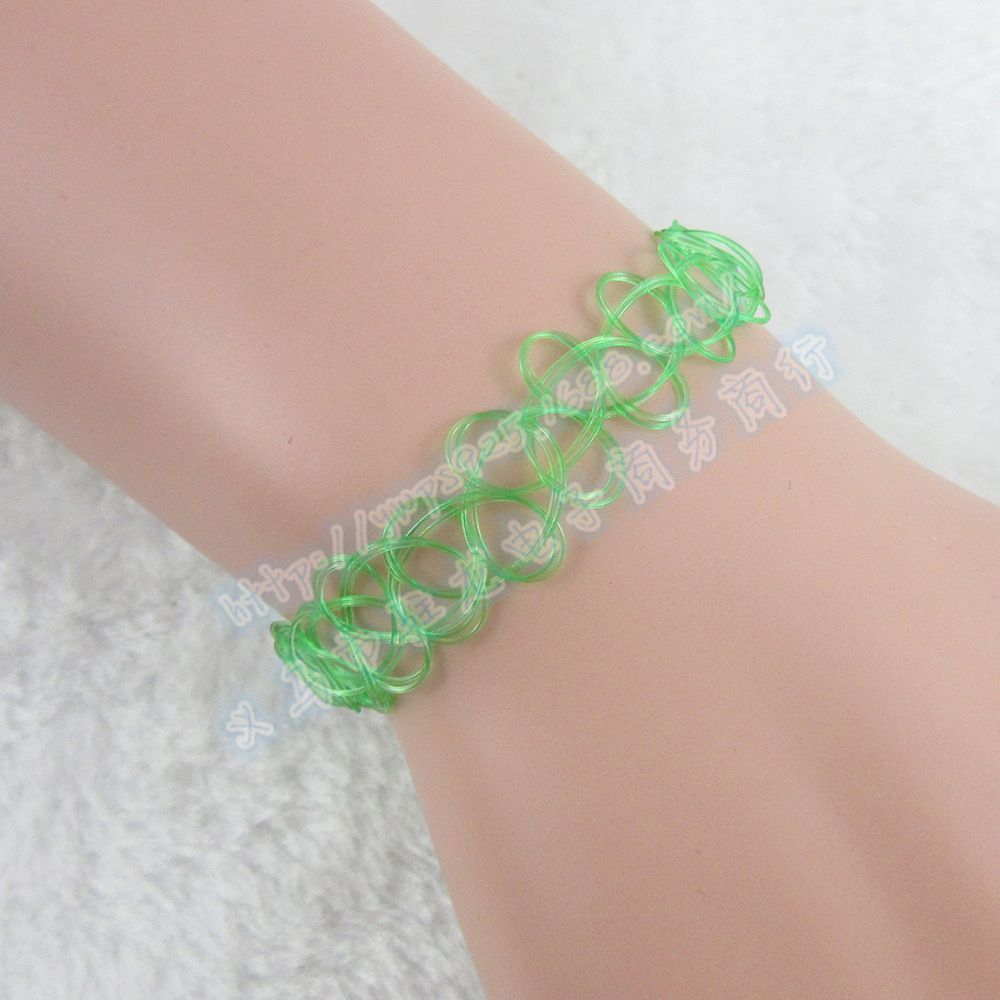 全12色 日本原宿 复古弹性纹身手链 个性鱼线手链 特价ebay速卖通