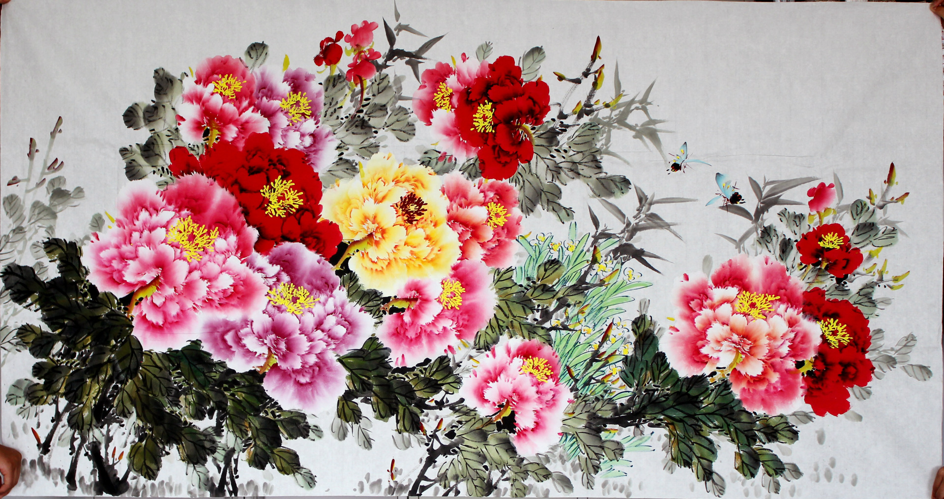 国画六尺牡丹手绘原稿画水墨画画心特价国画字画礼品写意