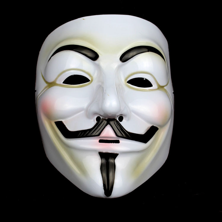 正版电影主题面具v字仇杀队面具v字v怪客面具pvc款淡黄白两款