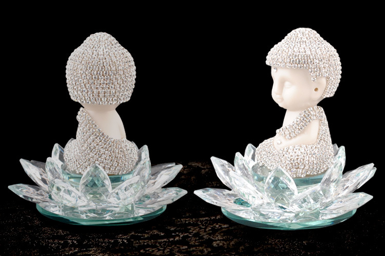 莲花底座白色硅胶彩钻如来佛汽车香水座diy贴钻材料包