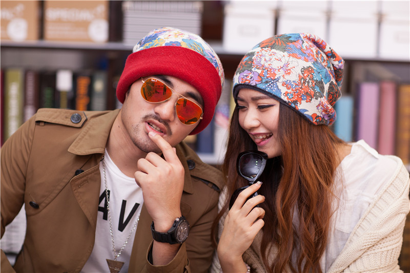 2014新款套头帽情侣帽子堆堆帽情侣爆款双面两用帽批发