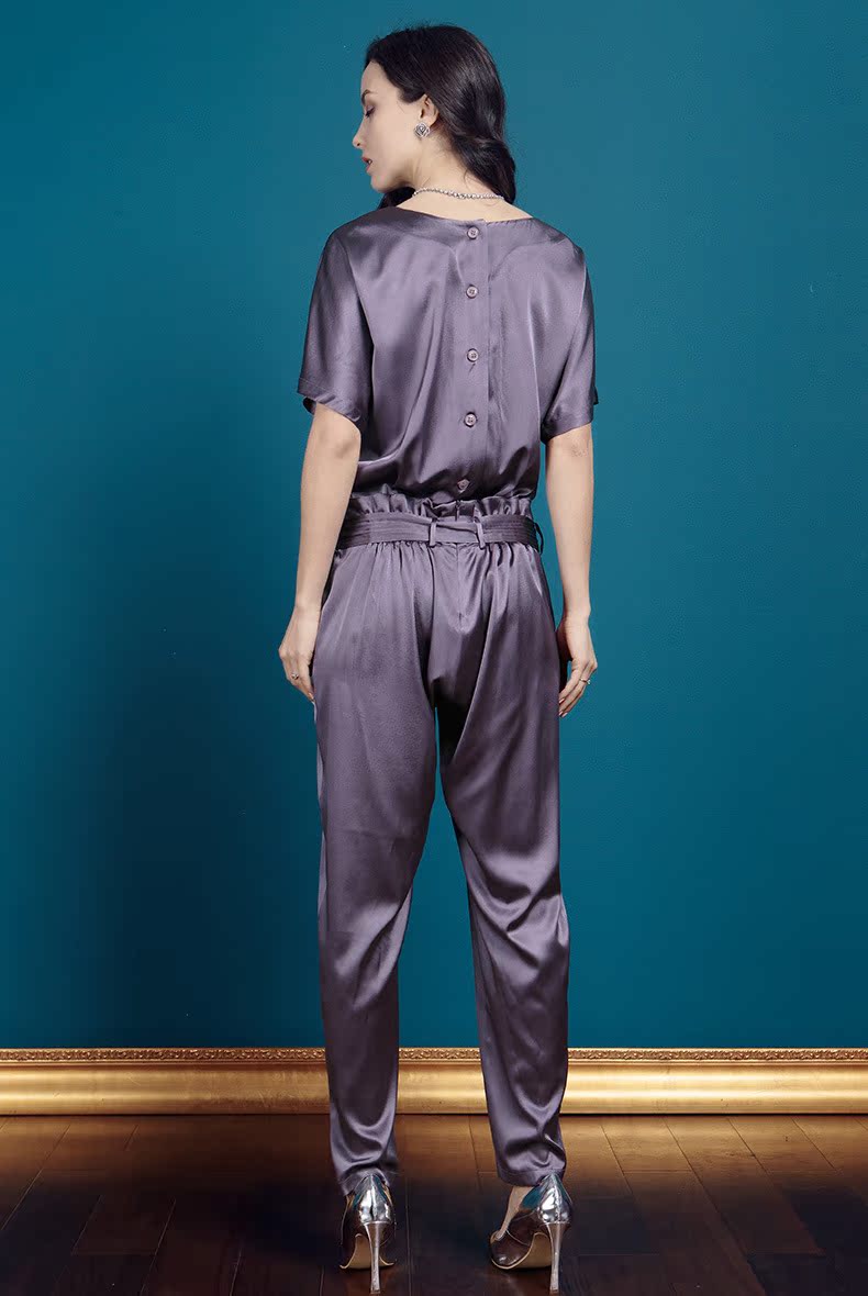 2014春装新款真丝连体裤 欧洲站桑蚕丝连身裤 丝绸连衣裤