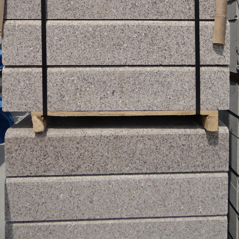 供应路边石 樱花红路沿石 天然花岗岩石材 樱花红