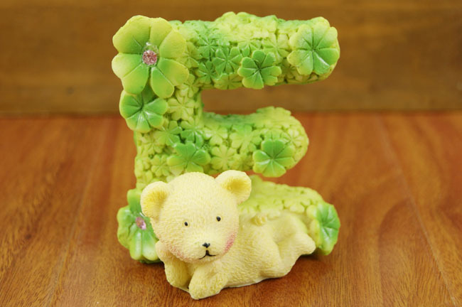 h1017 sf-love四叶草小熊树脂摆件 工艺品摆设创意家居装饰品精品