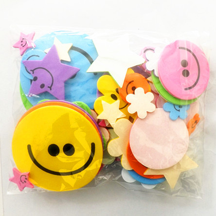 厂家直销 批发供应幼儿diy手工制作材料eva卡通贴纸 星星月亮4