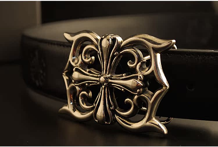 克罗心皮带 纯古银扣 真皮男士 一件代发