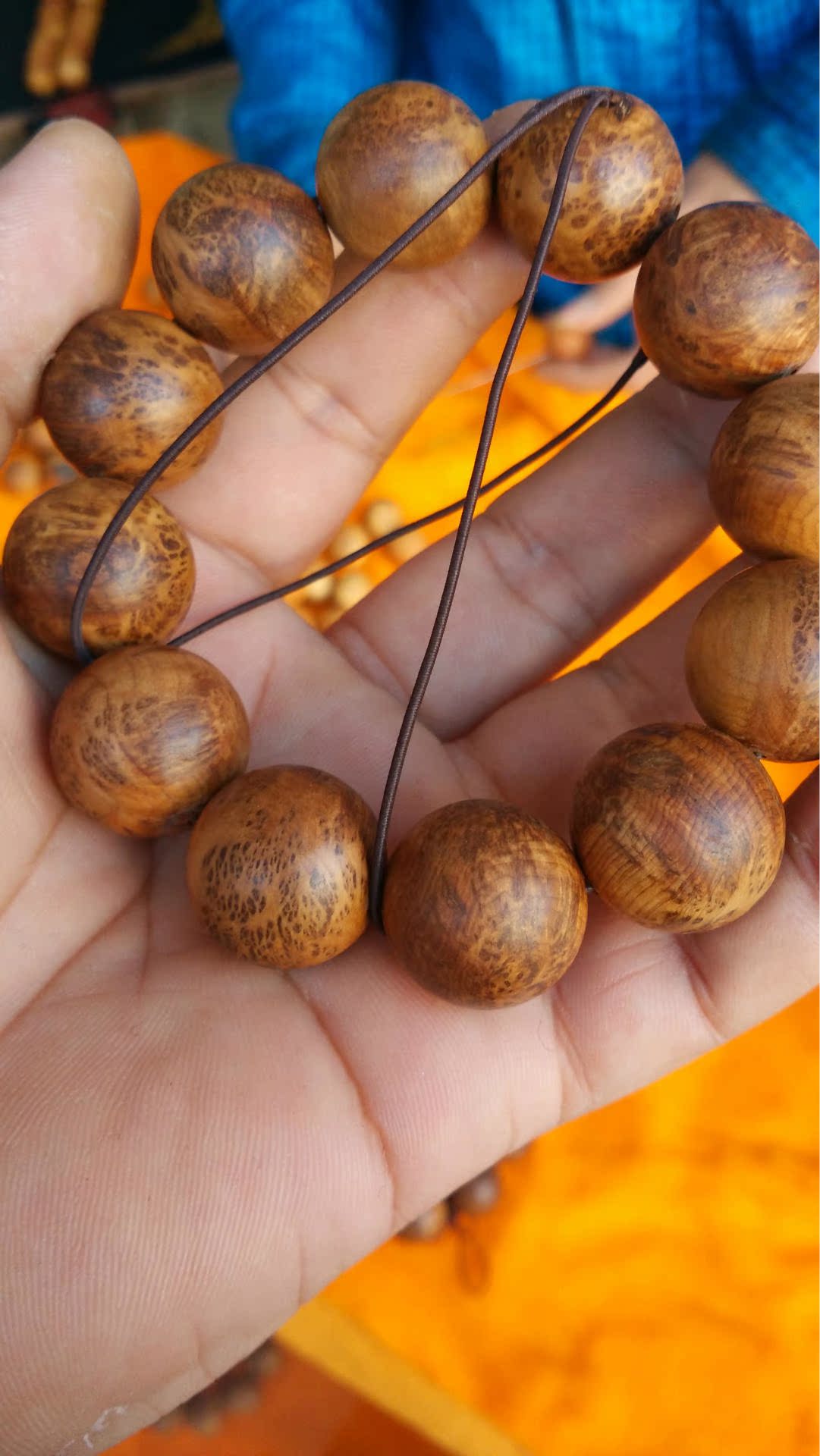 千年崖柏木佛珠手链 20mm 高油量水波纹薄荷凉花香味西藏崖柏手串