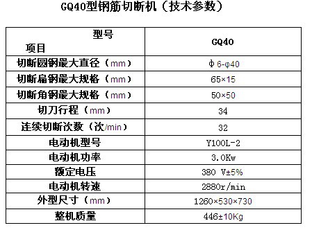 gq40钢筋切断机合格证图片